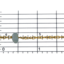 Load image into Gallery viewer, Sterling Silver Gold Plated 1.87mm Width by 2.68mm Length Smooth Cable Chain, Followed by 7.10mm Width by 4.60mm Length Natural Hand Cut Aquamarine Gem Stone Every 2 Inches, Gem Stone Chain. Price per: 1 Inch.