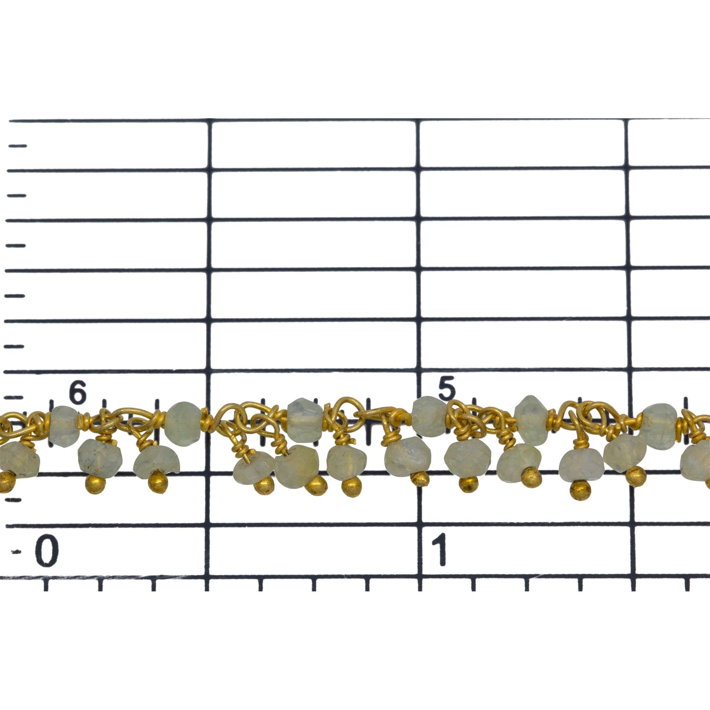 Brass Gold Plated 2.80mm Width by 2.65mm Length Natural Hand Cut Prehnite Stone, With Two of 2.80mm Width by 2.65mm Length Prehnite Stone Hanging off the Chain, Gem Stone Chain. Price per: 1 Inch.