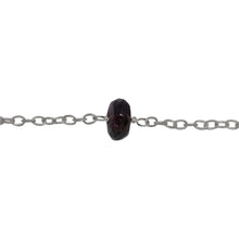 Load image into Gallery viewer, Chain by Foot. Sterling Silver 1.95mm Width by 2.80mm Length Smooth Cable Chain, Followed by 8.05mm Width by 5.22mm Length Natural Hand Cut Garnet Gem Stone Every 2 Inches, Gem Stone Chain. Price per: 1 Inch.