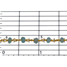 Load image into Gallery viewer, Brass Gold Plated 2.98mm Width by 1.95mm Length Natural Hand Cut Teal Apatite Stone, Gem Stone Chain. Price per: 1 Inch.