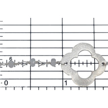 Load image into Gallery viewer, Brass Silver Plated 2.85mm Width by 2.25mm Length Natural Hand Cut Rainbow Moon Stone Stone Chain, Followed by 17.75mm Width by 17.75mm Length Brass Silver Plated Textured Clover Every 3.5 Inches, Gem Stone Chain. Price per: 1 Inch.