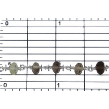 Load image into Gallery viewer, Brass Silver Plated 5.70mm Width by 3.00mm Length Natural Hand Cut Quartz, Gem Stone Chain. Price per: 1 Inch.