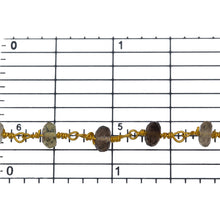 Load image into Gallery viewer, Brass Gold Plated 5.70mm Width by 3.00mm Length Natural Hand Cut Quartz, Gem Stone Chain. Price per: 1 Inch.