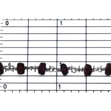 Load image into Gallery viewer, Brass Silver Plated 5.7mm Width by 3.6mm Length Natural Hand Cut Garnet Stone, Gem Stone Chain. Price per: 1 Inch.