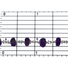 Load image into Gallery viewer, Brass Silver Plated 5.7mm Width by 4.1mm Length Natural Hand Cut Amethyst Stone, Gem Stone Chain. Price per: 1 Inch.