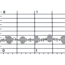 Load image into Gallery viewer, Brass Silver Plated 5.8mm Width by 3.1mm Length Natural Hand Cut Moon Stone Stone, Gem Stone Chain. Price per: 1 Inch.