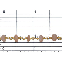 Load image into Gallery viewer, Brass Gold Plated 5.7mm Width by 3.5mm Length Natural Hand Cut Peach Moon Stone, Gem Stone Chain. Price per: 1 Inch.