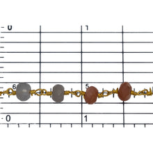 Load image into Gallery viewer, Brass Gold Plated 5.9mm Width by 3.8mm Length Natural Hand Cut Moon Stone, Gem Stone Chain. Price per: 1 Inch.