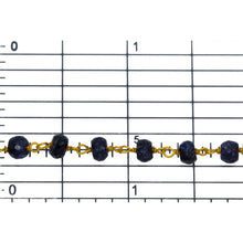 Load image into Gallery viewer, Brass Gold Plated 4.1mm Width by 2.9mm Length Natural Hand Cut Lapis Stone, Gem Stone Chain. Price per: 1 Inch.