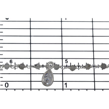 Load image into Gallery viewer, Sterling Silver 2.40mm by 2.03mm Natural Hand Cut Labradorite Stone, With One 3.20mm Width / Length Smooth Circle Link Connected With One of 4.78mm Width by 6.58mm Length Tear Drop CZ Charm Hanging off the Chain, Gem Stone Chain. Price per: 1 Inch.