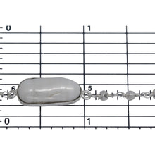 Load image into Gallery viewer, Brass Silver Plated 2.69mm Width by 2.95mm Length Hand Cut Silver Pyrite Stone, Followed by 8.19mm Width by 18.70mm Length approximately Biwa Pearl Bezel Set, Gem Stone Chain. Price per: 1 Inch.