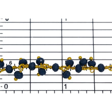 Load image into Gallery viewer, Brass Gold Plated 3.40mm Width by 2.75mm Length Natural Hand Cut Sodolite Stone, With Two of 3.40mm Width by 2.75mm Length Sodolite Stone Hanging off the Chain, Gem Stone Chain. Price per: 1 Inch.