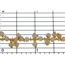 Load image into Gallery viewer, Brass Gold Plated 3.40mm Width by 2.75mm Length Natural Hand Cut White Agate Stone, With Two of 3.40mm Width by 2.75mm Length White Agate Stone Hanging off the Chain, Gem Stone Chain. Price per: 1 Inch.