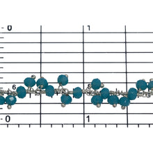 Load image into Gallery viewer, Brass Silver Plated 3.36mm Width by 2.91mm Length Natural Hand Cut Turquoise Stone, With Two of 3.60mm Width by 2.80mm Length Turquoise Stone Hanging off the Chain, Gem Stone Chain. Price per: 1 Inch.