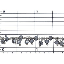 Load image into Gallery viewer, Brass Silver Plated 3.64mm Width by 2.97mm Length Natural Hand Cut Pyrite Stone, With Two of 3.41mm Width by 2.55mm Length Pyrite Stone Hanging off the Chain, Gem Stone Chain. Price per: 1 Inch.