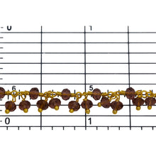 Load image into Gallery viewer, Brass Gold Plated 3.46mm Width by 2.46mm Length Natural Hand Cut Garnet Stone, With Two of 3.46mm Width by 2.46mm Length Garnet Stone Hanging off the Chain, Gem Stone Chain. Price per: 1 Inch.