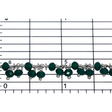 Load image into Gallery viewer, Brass Silver Plated 3.46mm Width by 2.46mm Length Natural Hand Cut Green Aventurine Stone, With Two of 3.46mm Width by 2.46mm Length Green Aventurine Stone Hanging off the Chain, Gem Stone Chain. Price per: 1 Inch.