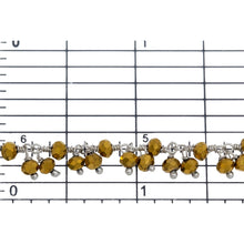 Load image into Gallery viewer, Brass Silver Plated 3.46mm Width by 2.46mm Length Natural Hand Cut Gold Pyrite Stone, With Two of 3.46mm Width by 2.46mm Length Gold Pyrite Stone Hanging off the Chain, Gem Stone Chain. Price per: 1 Inch.