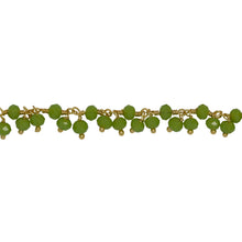 Load image into Gallery viewer, Chain by Foot. Brass Gold Plated 3.67mm Width by 2.75mm Length Natural Hand Cut Vessonite Quartz, With Two of 3.67mm Width by 2.75mm Length Vessonite Quartz Hanging off the Chain, Gem Stone Chain. Price per: 1 Inch.