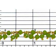Load image into Gallery viewer, Brass Gold Plated 3.67mm Width by 2.75mm Length Natural Hand Cut Vessonite Quartz, With Two of 3.67mm Width by 2.75mm Length Vessonite Quartz Hanging off the Chain, Gem Stone Chain. Price per: 1 Inch.