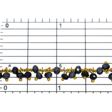 Load image into Gallery viewer, Brass Gold Plated 3.2mm Width by 2.65mm Length Natural Hand Cut Hematite Stone, With Two of 3.2mm Width by 2.65mm Length Hematite Stone Hanging off the Chain, Gem Stone Chain. Price per: 1 Inch.