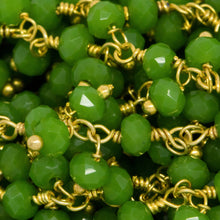 Load image into Gallery viewer, Brass Gold Plated 3.67mm Width by 2.75mm Length Natural Hand Cut Vessonite Stone, With Two of 3.67mm Width by 2.75mm Length Vessonite Stone Hanging off the Chain, Gem Stone Chain. Price per: 1 Inch.