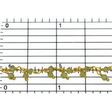 Load image into Gallery viewer, Brass Gold Plated 2.35mm Width by 2.0mm Length Natural Hand Cut Peridot Stone, With One of 2.35mm Width by 2.0mm Length Peridot Stone Hanging off the Chain, Gem Stone Chain. Price per: 1 Inch.