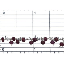 Load image into Gallery viewer, Brass Silver Plated 3.53mm Width by 2.35mm Length Natural Hand Cut Garnet Stone, With One of 3.22mm Width by 2.60mm Length Garnet Stone Hanging off the Chain, Gem Stone Chain. Price per: 1 Inch.