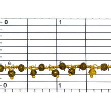 Load image into Gallery viewer, Brass Gold Plated 3.53mm Width by 2.61mm Length Natural Hand Cut Pyrite Stone, With One of 3.01mm Width by 2.56mm Length Pyrite Stone Hanging off the Chain, Gem Stone Chain. Price per: 1 Inch.