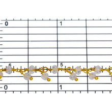 Load image into Gallery viewer, Brass Gold Plated 3.61mm Width by 3.12mm Length Natural Hand Cut Crystal Stone, With One of 3.76mm Width by 2.92mm Length Crystal Stone Hanging off the Chain, Gem Stone Chain. Price per: 1 Inch.