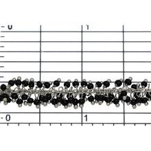 Load image into Gallery viewer, Brass Silver Plated 1.7mm Width by 2.35mm Length Cable Chain, With Two of 2.0mm Width by 1.71mm Length Black Spinel Shade Seed Bead Hanging off the Chain, Gem Stone Chain. Price per: 1 Inch.