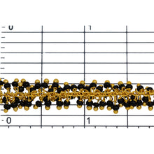 Load image into Gallery viewer, Brass Gold Plated 1.7mm Width by 2.35mm Length Cable Chain, With Two of 2.0mm Width by 1.65mm Length Black Spinel Shade Seed Bead Hanging off the Chain, Gem Stone Chain. Price per: 1 Inch.