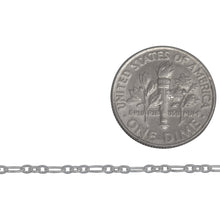 Load image into Gallery viewer, Sterling Silver 1.65mm Width by 3.65mm Length large Oval Link Connected to Three of 1.60mm Width by 2.07mm Length Small Oval Links, Flat Long and Short Chain. Price per: 1 Foot.