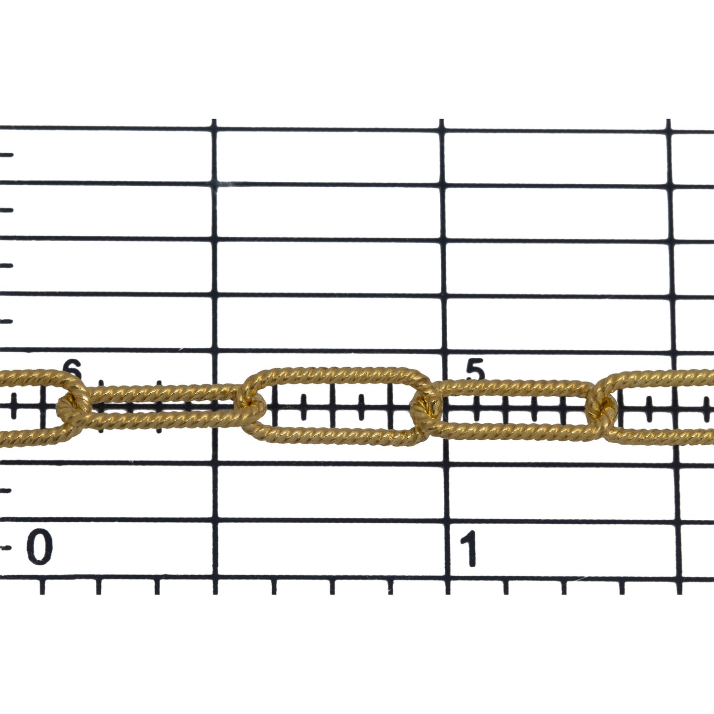 Sterling Silver - Gold Plated 4.45mm Width by 11.36mm Length, Twisted Elongated Cable Chain. Price per: 1 Foot.