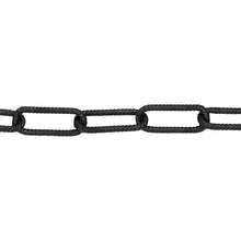 Load image into Gallery viewer, Chain by Foot. Sterling Silver - Rhodium Plated 5.00mm Width by 12.80mm Length, Twisted Elongated Cable Chain. Price per: 1 Foot.