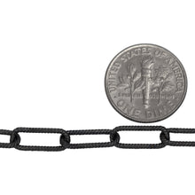 Load image into Gallery viewer, Sterling Silver - Rhodium Plated 5.00mm Width by 12.80mm Length, Twisted Elongated Cable Chain. Price per: 1 Foot.