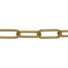 Load image into Gallery viewer, Chain by Foot. Sterling Silver - Gold Plated 6.00mm Width by 15.50mm Length, Smooth Elongated Cable Chain. Price per: 1 Foot.