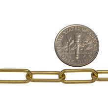 Load image into Gallery viewer, Sterling Silver - Gold Plated 6.00mm Width by 15.50mm Length, Smooth Elongated Cable Chain. Price per: 1 Foot.