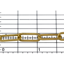 Load image into Gallery viewer, Sterling Silver - Gold Plated 6.00mm Width by 15.50mm Length, Twisted Elongated Cable Chain. Price per: 1 Foot.