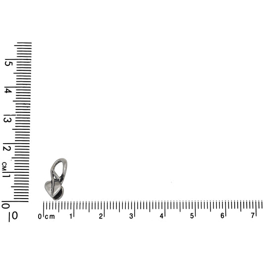 Sterling Silver, 5.8mm Width by 5.7mm Length by 14.2mm Height, Leaf Pinch Bail with 6.1mm Width by 2.0mm Length by 7.9mm Height, Sliding Bail at the top. Quantity per pack - 2 Pieces.