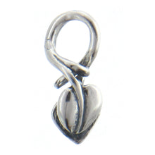 Load image into Gallery viewer, Sterling Silver, 5.8mm Width by 5.7mm Length by 14.2mm Height, Leaf Pinch Bail with 6.1mm Width by 2.0mm Length by 7.9mm Height, Sliding Bail at the top. Quantity per pack - 2 Pieces.