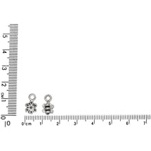 Load image into Gallery viewer, Sterling Silver, 6.8mm Width by 3.5mm Length by 12.2mm Height, Fancy Flower Leather End Cap With 4.3mm Fix Ring. Quantity Per Pack: 4 Pieces.