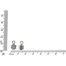 Load image into Gallery viewer, Sterling Silver, 7.1mm Width by 3.8mm Length by 12.6mm Height, Fancy Flower Leather End Cap With 4.3mm Fix Ring. Quantity Per Pack: 4 Pieces.