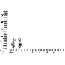 Load image into Gallery viewer, Sterling Silver, 5.7mm Width by 3.4mm Length by 15.1mm Height, Fancy Leaf Leather End Cap With 4.3mm Fix Ring. Quantity Per Pack: 4 Pieces.