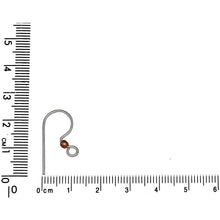 Load image into Gallery viewer, Sterling Silver, 20.0 Gauge, 11.8mm Width by 24.6mm Height, Ear Wire With 4.1mm Width / Length Open Loop & 2.6mm Width / Length Copper Bead. Quantity Per Pack: 20 Pieces.