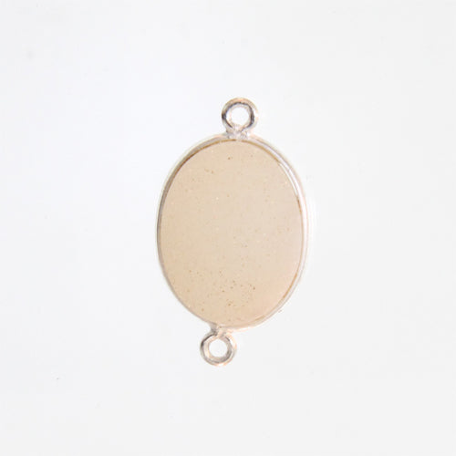 Stone Connectors & Drops. Sterling Silver 13.7mm Width by 23.5mm Length, Druzy - Natural Stone, Oval Connector with 3.2mm Closed Ring on each side. Quantity Per Pack: 1 Piece.