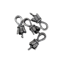 Load image into Gallery viewer, Sterling Silver Oxidized 4.7mm Screw Eye Bail with 3.6mm Width by 4.6mm Height, Sliding Bail at the top. Quantity per pack - 4 Pieces.