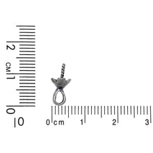 Load image into Gallery viewer, Sterling Silver Oxidized 6.1mm Screw Eye Bail with 3.8mm Width by 5.1mm Height, Sliding Bail at the top. Quantity per pack - 4 Pieces.
