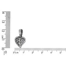 Load image into Gallery viewer, Sterling Silver Oxidized 12.8mm Width by 11.4mm Height, Leaf Pinch Bail with Leaf on both sides and 6.8mm Width by 8.6mm Height, Sliding Bail at the top. Quantity per pack - 2 Pieces.