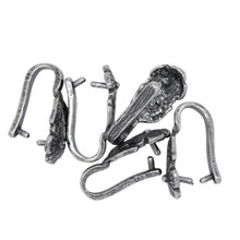Load image into Gallery viewer, Sterling Silver Oxidized 6.3mm Width by 14.6mm Height, Flower Pinch Bail. Quantity per pack - 5 Pieces.